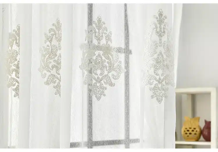 [byetee] High Quality Linen Embroidered Curtain Bedroom Window Tulle Gauze Grey Voile Curtains For Living Room Curtain Finished 28