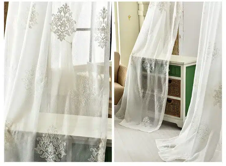 [byetee] High Quality Linen Embroidered Curtain Bedroom Window Tulle Gauze Grey Voile Curtains For Living Room Curtain Finished 29