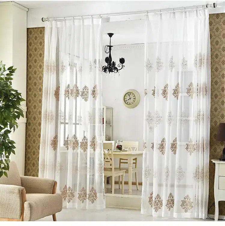 [byetee] High Quality Linen Embroidered Curtain Bedroom Window Tulle Gauze Grey Voile Curtains For Living Room Curtain Finished 31