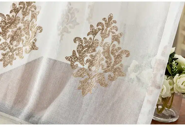 [byetee] High Quality Linen Embroidered Curtain Bedroom Window Tulle Gauze Grey Voile Curtains For Living Room Curtain Finished 33