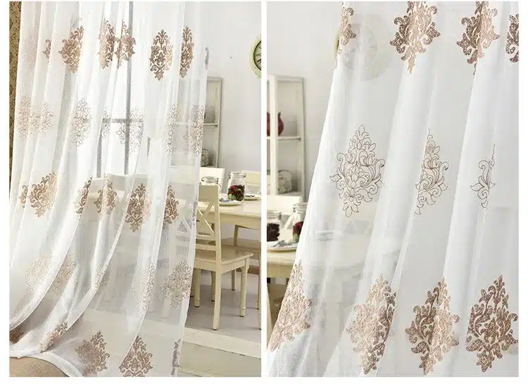 [byetee] High Quality Linen Embroidered Curtain Bedroom Window Tulle Gauze Grey Voile Curtains For Living Room Curtain Finished 34