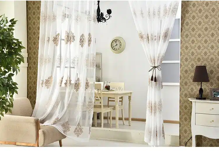 [byetee] High Quality Linen Embroidered Curtain Bedroom Window Tulle Gauze Grey Voile Curtains For Living Room Curtain Finished 35