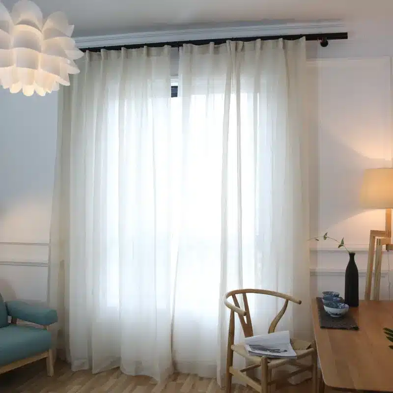 New Elegant Modern Solid Faux Linen Sheer Curtains for Living Room Tulle Curtains for the Bedroom Kitchen Curtains Custom Made 4