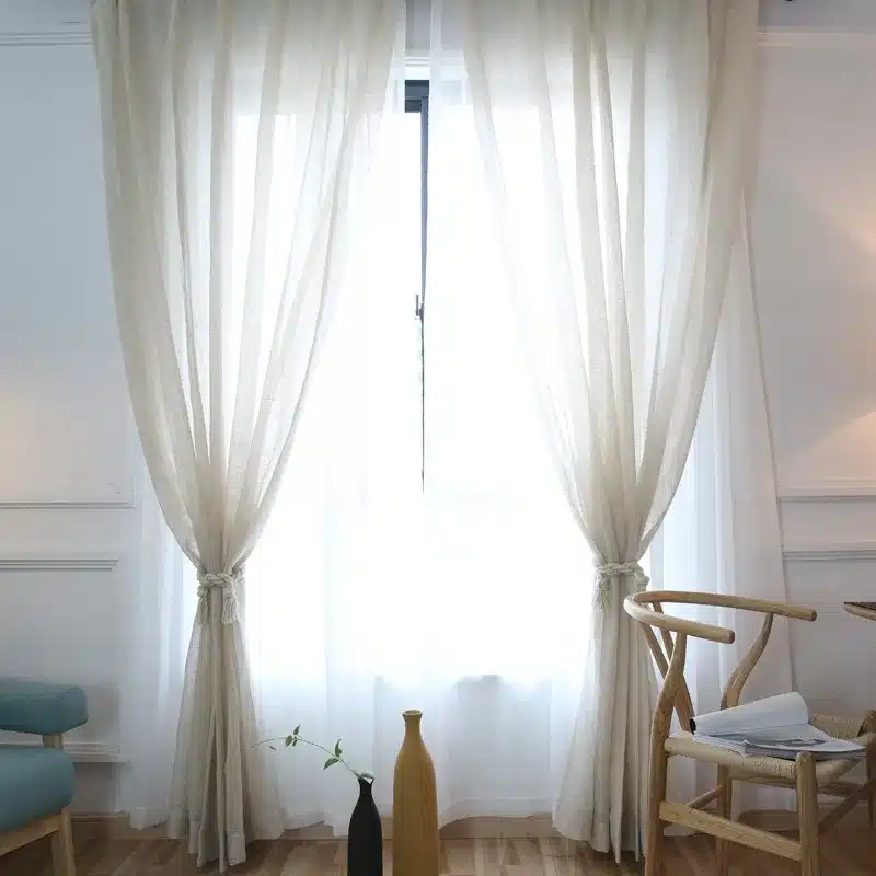 New Elegant Modern Solid Faux Linen Sheer Curtains for Living Room Tulle Curtains for the Bedroom Kitchen Curtains Custom Made 8