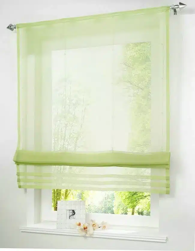 RU Popular Solid Color Sheer Voile Roman Blinds Curtain For Balcony Kitchen Rod-packet 1PC 13