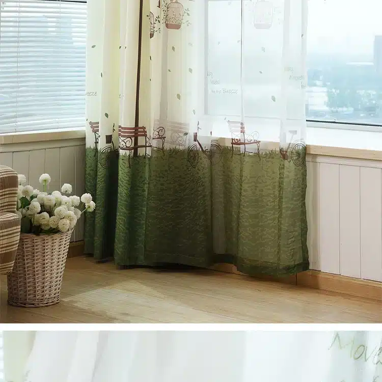 Green Tree Printed Blackout Window Door Curtains for Living Room Bedroom Kids Baby Room Kitchen Home Decorative Curtains Drapes 6