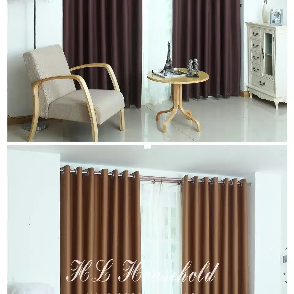 Top Finel Solid Polyester Ready Made Window shade Blackout Curtains For living Room the Bedroom cortina Window Treatments drapes 5