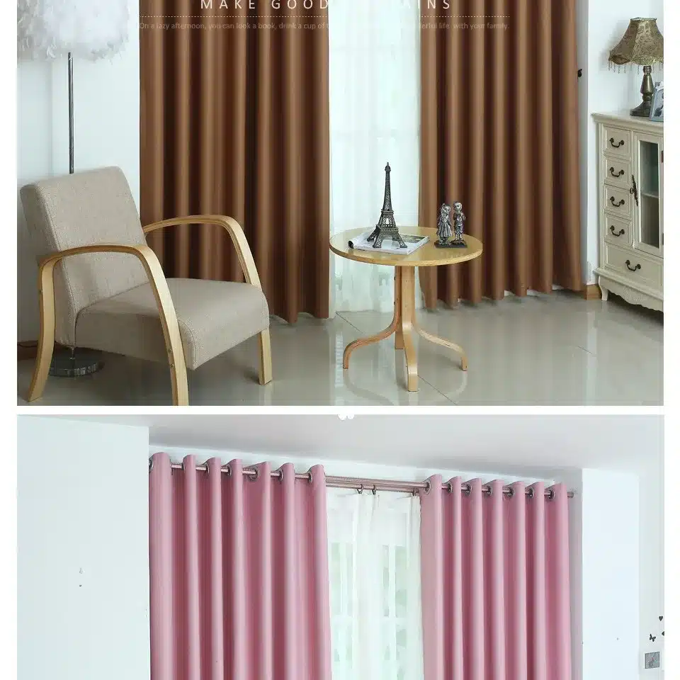 Top Finel Solid Polyester Ready Made Window shade Blackout Curtains For living Room the Bedroom cortina Window Treatments drapes 6