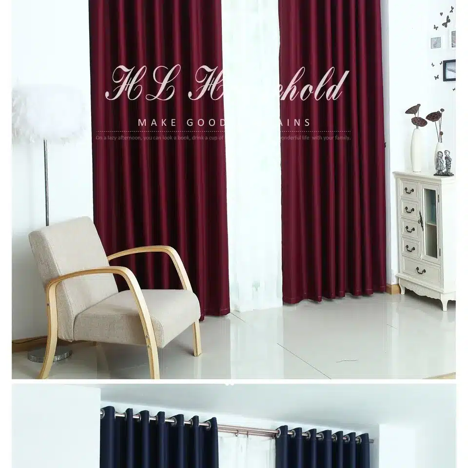 Top Finel Solid Polyester Ready Made Window shade Blackout Curtains For living Room the Bedroom cortina Window Treatments drapes 9