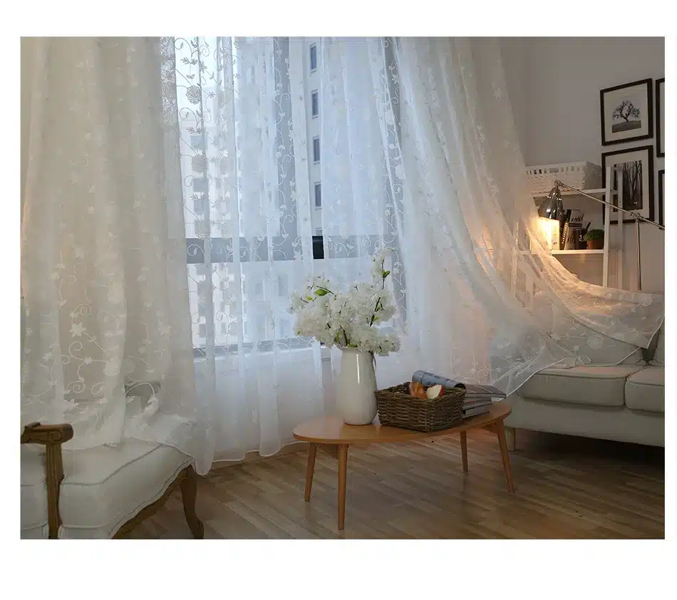 Modern embroidered tulle Curtains for Living Room Window Screening Voile Sheer Curtains for Living Room Bedroom Kids Curtains 13