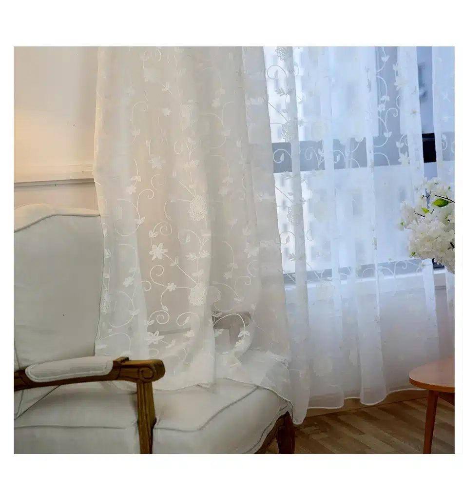Modern embroidered tulle Curtains for Living Room Window Screening Voile Sheer Curtains for Living Room Bedroom Kids Curtains 15
