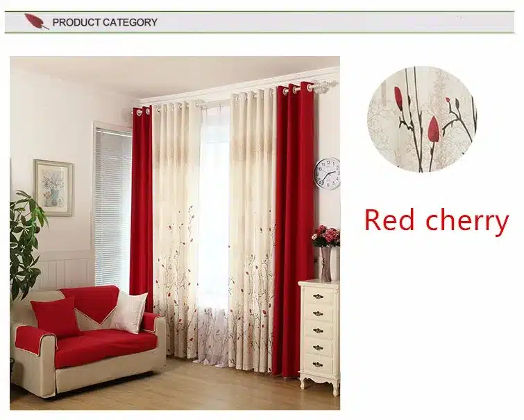 {byetee} Faux Cotton Linen Curtain Modern Rustic Red Quality Stitching Living Room Curtains Fabrics Kitchen Door Curtains Drapes 17
