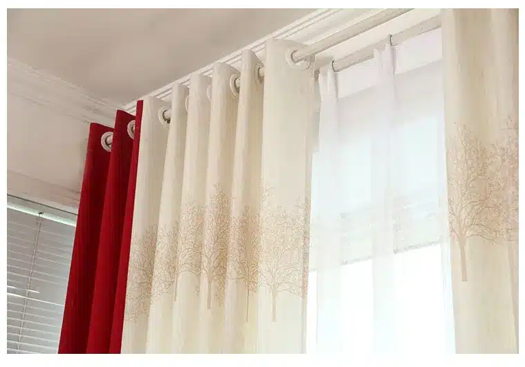 {byetee} Faux Cotton Linen Curtain Modern Rustic Red Quality Stitching Living Room Curtains Fabrics Kitchen Door Curtains Drapes 18
