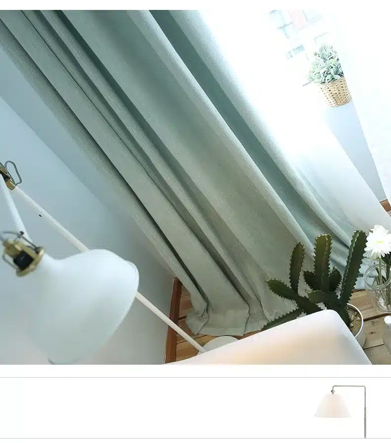 American Solid Color Thick Faux Linen Blackout Curtains for Living Room Colorful Bedroom Curtains Luxury Curtains for Children 11