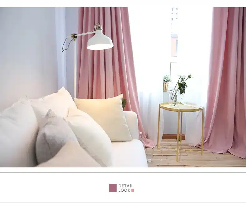 American Solid Color Thick Faux Linen Blackout Curtains for Living Room Colorful Bedroom Curtains Luxury Curtains for Children 16