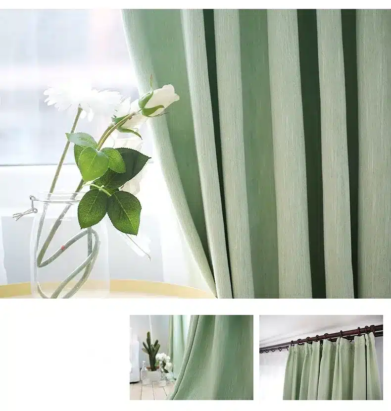 American Solid Color Thick Faux Linen Blackout Curtains for Living Room Colorful Bedroom Curtains Luxury Curtains for Children 21