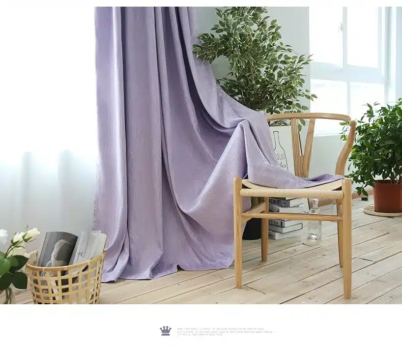 American Solid Color Thick Faux Linen Blackout Curtains for Living Room Colorful Bedroom Curtains Luxury Curtains for Children 29