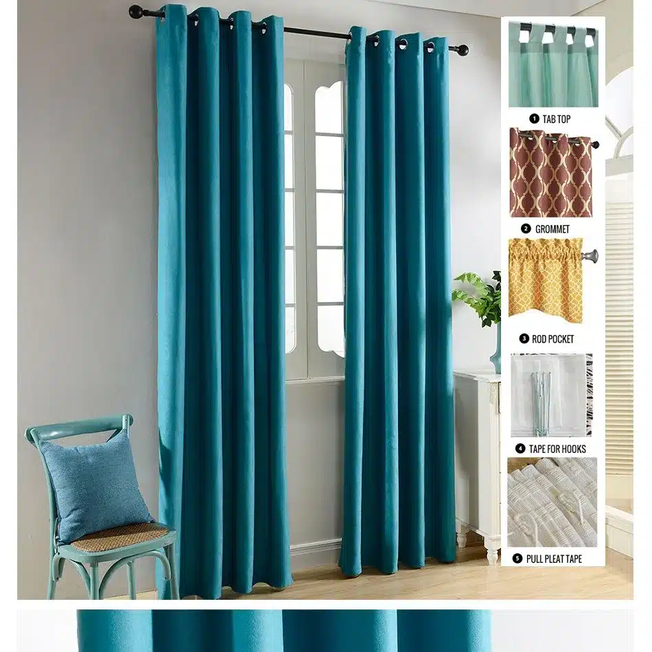 Top Finel Modern Solid Velvet Blackout Curtains for Living Room Bedroom Luxury Black Out Curtains Thick Thermal Night Curtain 15