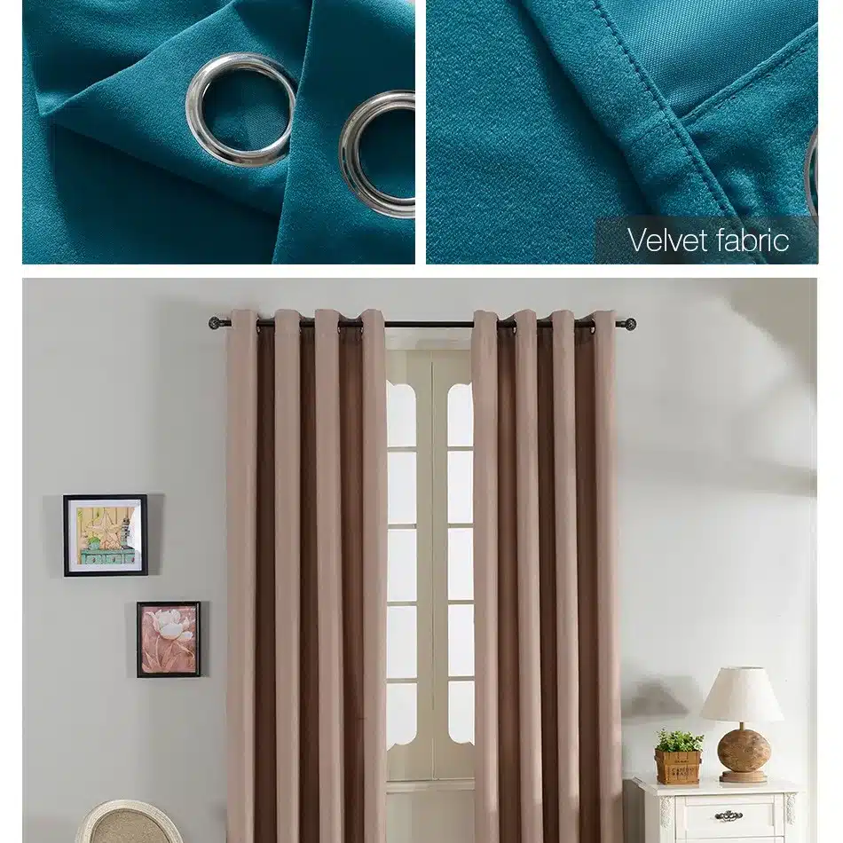 Top Finel Modern Solid Velvet Blackout Curtains for Living Room Bedroom Luxury Black Out Curtains Thick Thermal Night Curtain 18