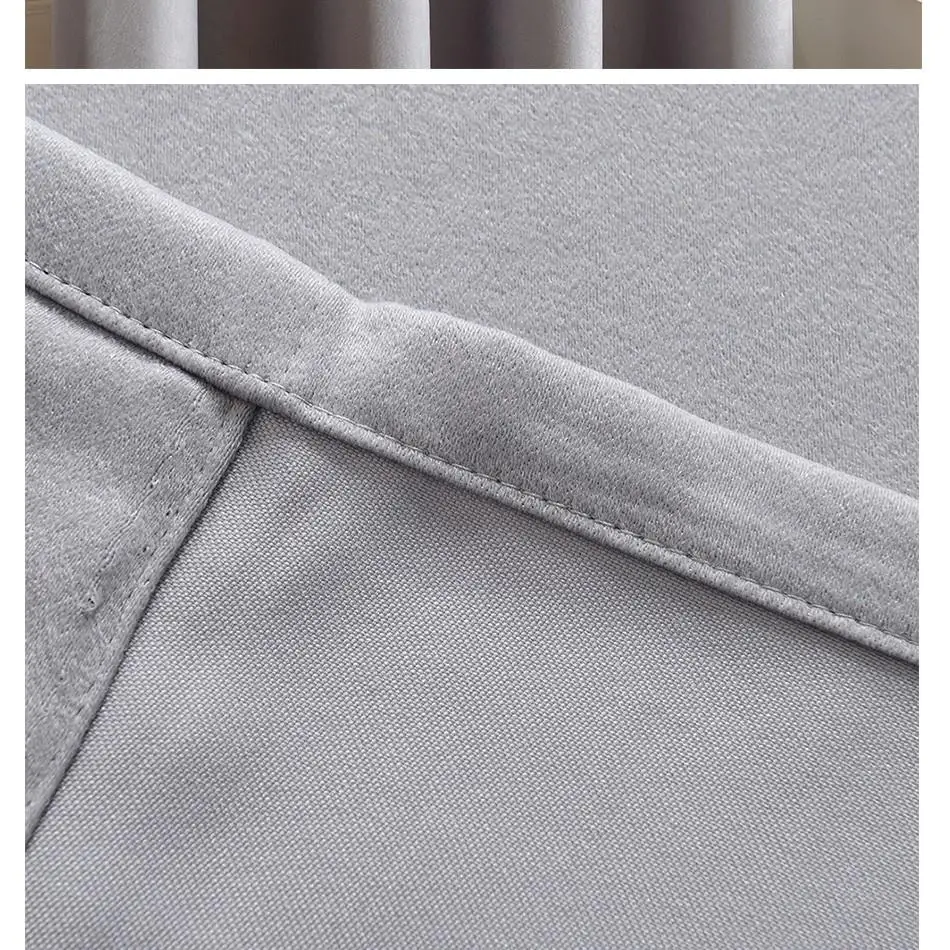 Top Finel Modern Solid Velvet Blackout Curtains for Living Room Bedroom Luxury Black Out Curtains Thick Thermal Night Curtain 24