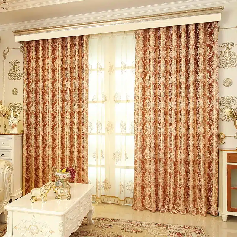 European Golden Royal Luxury Curtains for Bedroom Window Curtains for Living Room Elegant Drapes Curtains 10