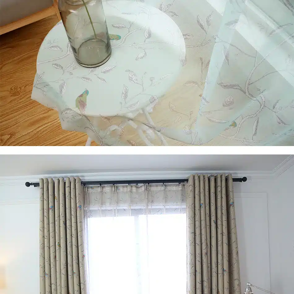 Traditional Turquoise Birds Thermal Insulated Blackout Curtain for Living Room Bedroom Children Room Princess Baby Room, 1 Panel 8