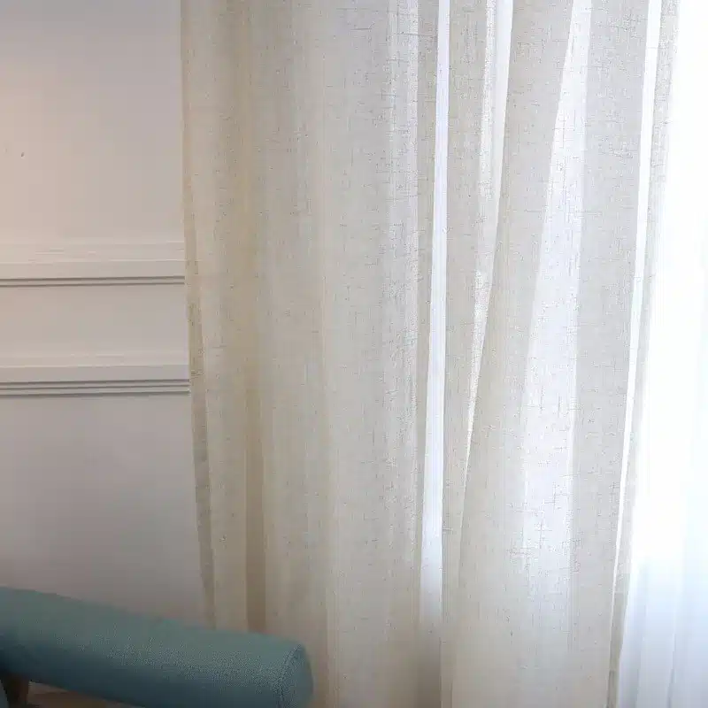 Solid Colors Elegant Modern Solid Faux Linen tulle curtains for the Bedroom Curtains for Living Room Sheer Voile Blinds Drapes 13
