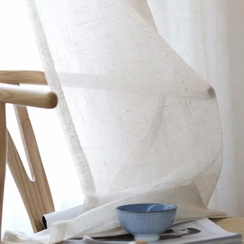 Solid Colors Elegant Modern Solid Faux Linen tulle curtains for the Bedroom Curtains for Living Room Sheer Voile Blinds Drapes 16