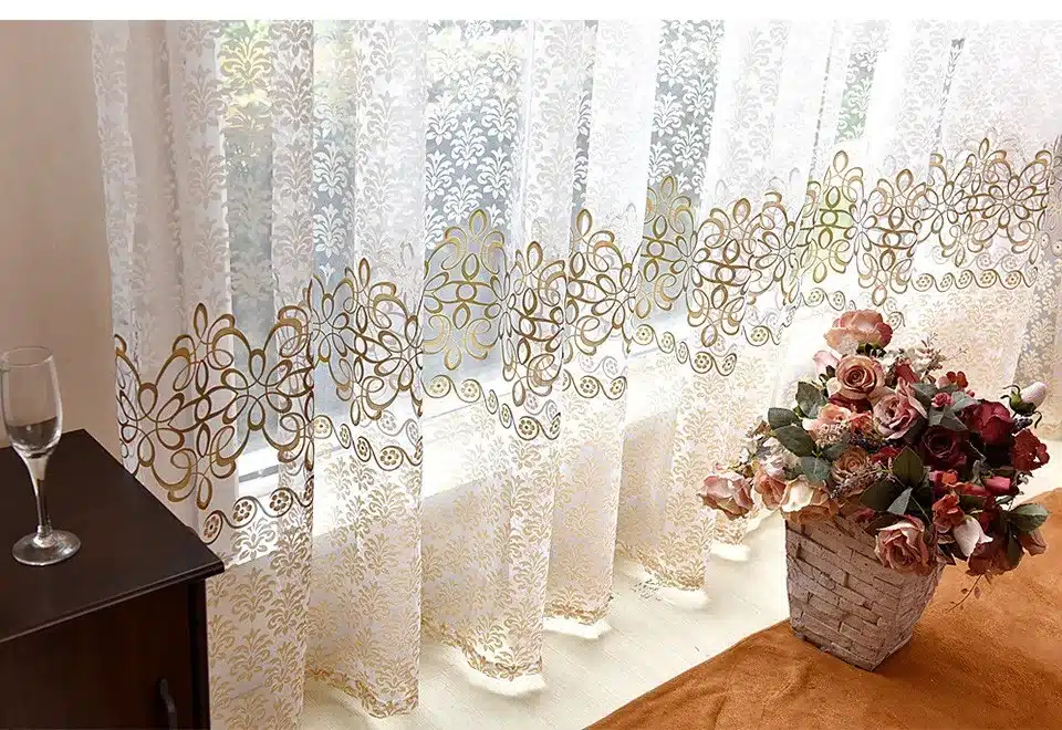 BHD floral sheer tulle window curtains for living room the bedroom modern tulle curtains for window curtain fabric blinds drapes 18