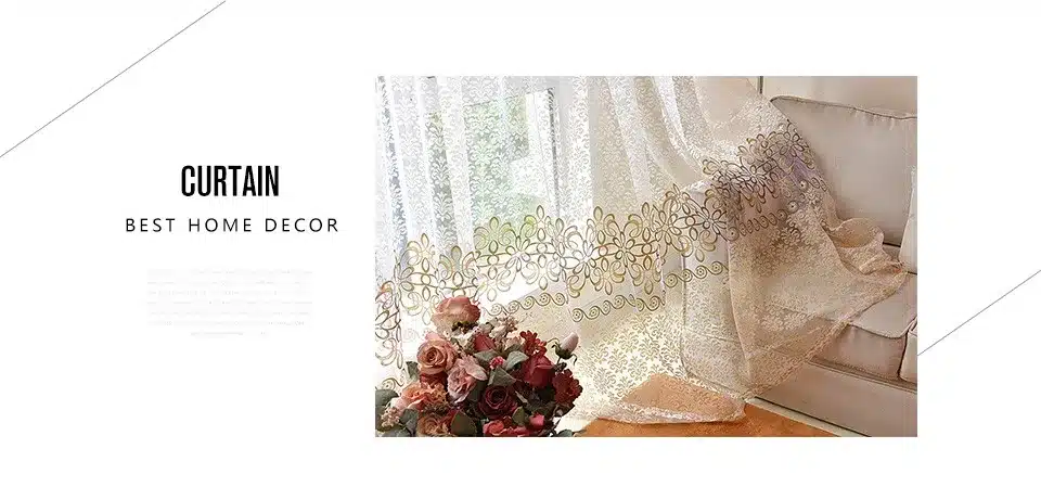 BHD floral sheer tulle window curtains for living room the bedroom modern tulle curtains for window curtain fabric blinds drapes 19