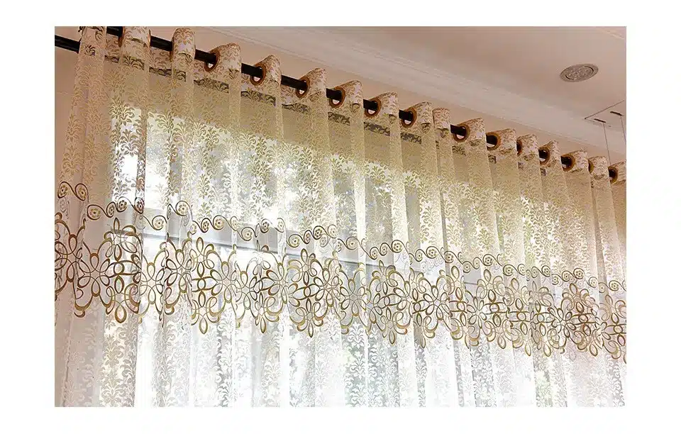 BHD floral sheer tulle window curtains for living room the bedroom modern tulle curtains for window curtain fabric blinds drapes 20