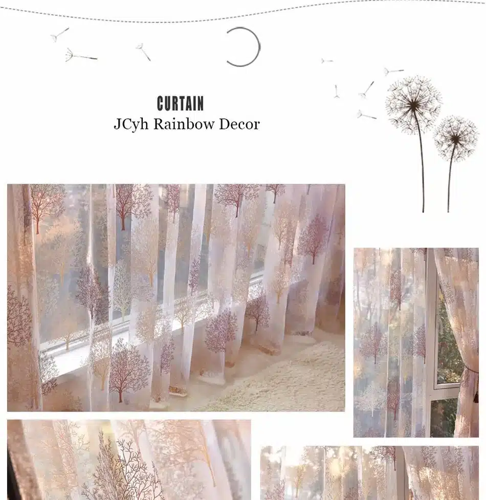 Japanese Style Sheer Tulle Curtains For Living Room Burnout Curtains For Children Bedroom Window Kitchen Curtains Blinds Drapes 17