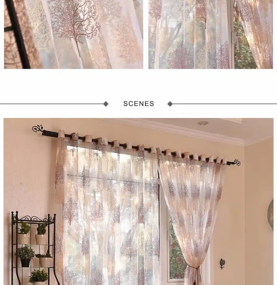 Japanese Style Sheer Tulle Curtains For Living Room Burnout Curtains For Children Bedroom Window Kitchen Curtains Blinds Drapes 18