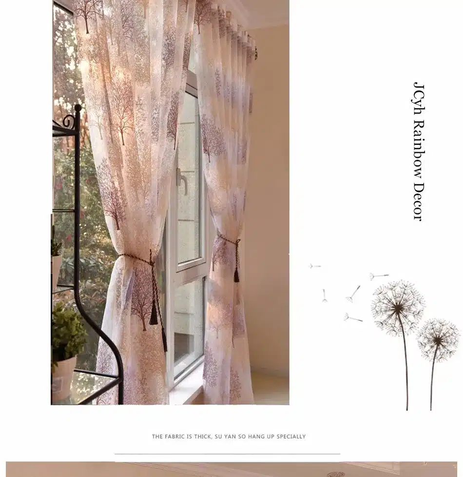 Japanese Style Sheer Tulle Curtains For Living Room Burnout Curtains For Children Bedroom Window Kitchen Curtains Blinds Drapes 22