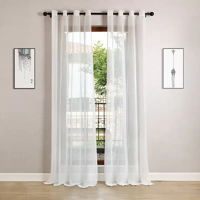 Modern Striped Tulle Curtains for Living Room Window Screening Voile Sheer Curtains for Living Room Bedroom Kids Curtains 7