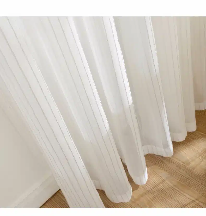Modern Striped Tulle Curtains for Living Room Window Screening Voile Sheer Curtains for Living Room Bedroom Kids Curtains 10