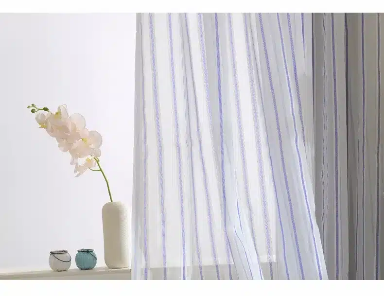 Modern Striped Tulle Curtains for Living Room Window Screening Voile Sheer Curtains for Living Room Bedroom Kids Curtains 13