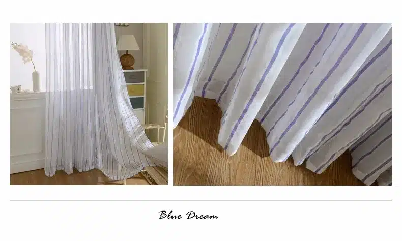 Modern Striped Tulle Curtains for Living Room Window Screening Voile Sheer Curtains for Living Room Bedroom Kids Curtains 14