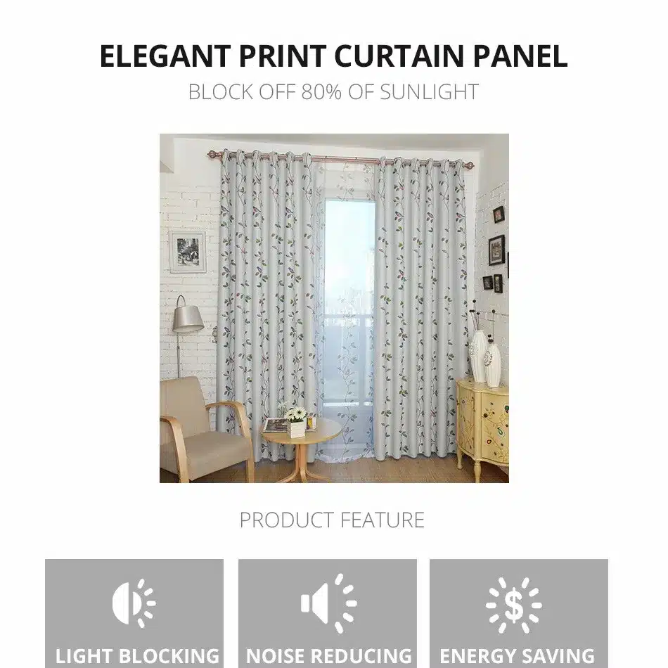 Birds and Leaves Blackout Curtains for Living Room Bedroom Home Decor Kids Child Room Window Curtains Panel Curtain Drapes Cheap 2