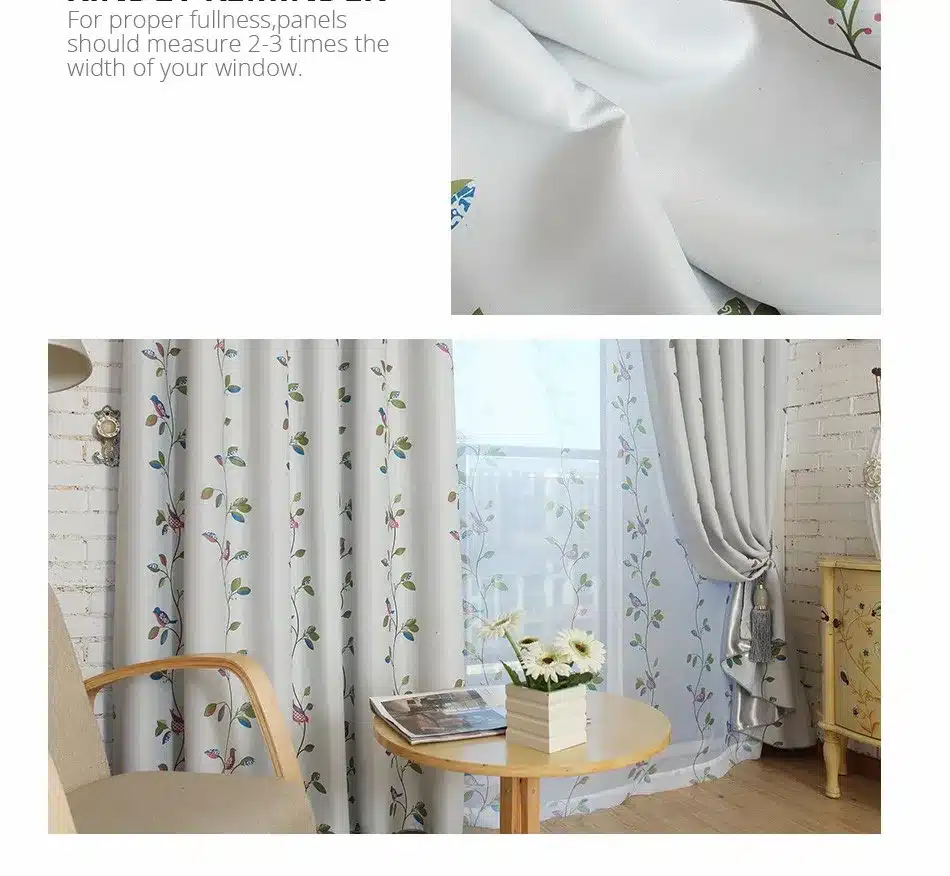 Birds and Leaves Blackout Curtains for Living Room Bedroom Home Decor Kids Child Room Window Curtains Panel Curtain Drapes Cheap 6