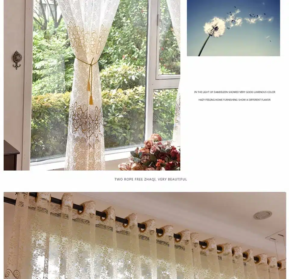Modern Flora Tulle Curtains For Living Room Bedroom Blue Voile Sheer Curtains For Window Kitchen Door Curtain Fbric Drapes 20