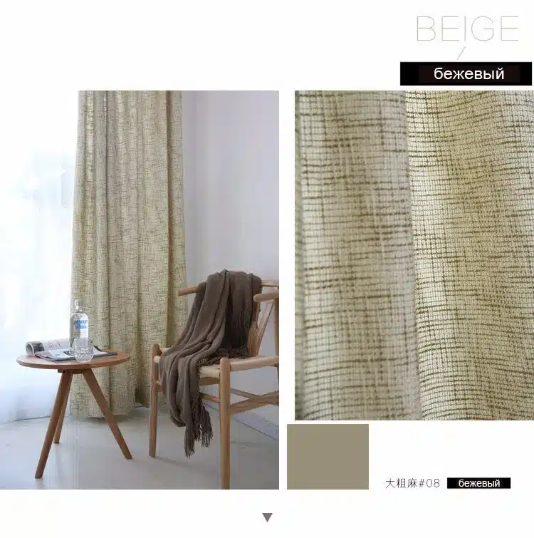 Japan Solid Color Burlap Blackout Curtains for Living Room Window Curtains for the Bedroom Curtain Custom Made 15