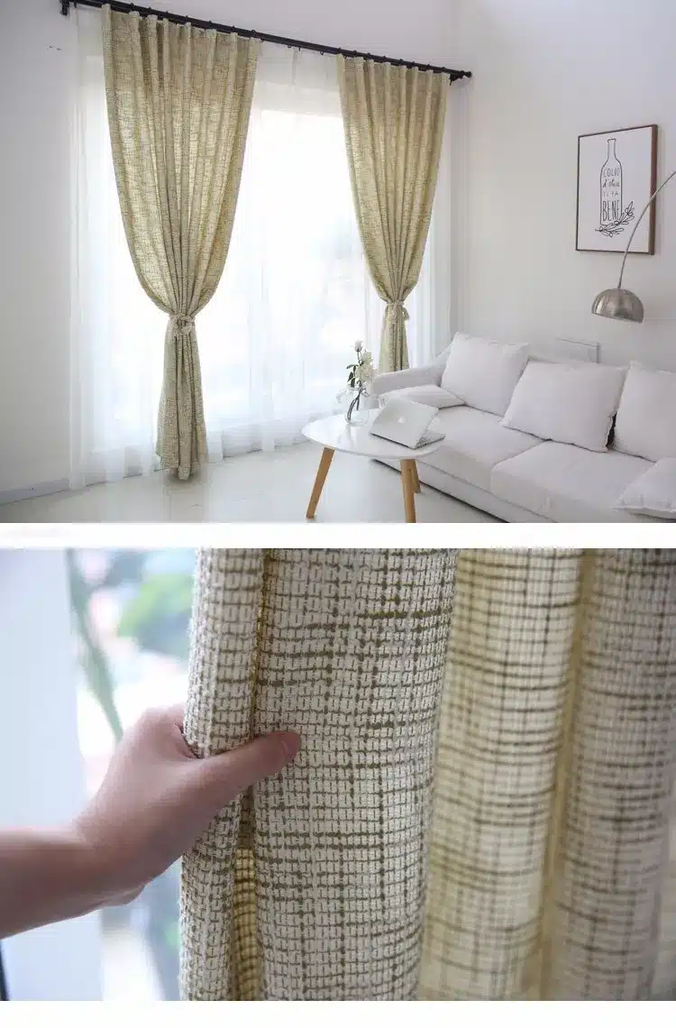 Japan Solid Color Burlap Blackout Curtains for Living Room Window Curtains for the Bedroom Curtain Custom Made 16