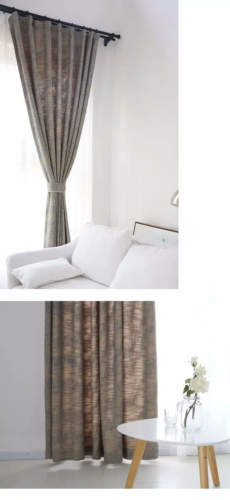 Japan Solid Color Burlap Blackout Curtains for Living Room Window Curtains for the Bedroom Curtain Custom Made 20