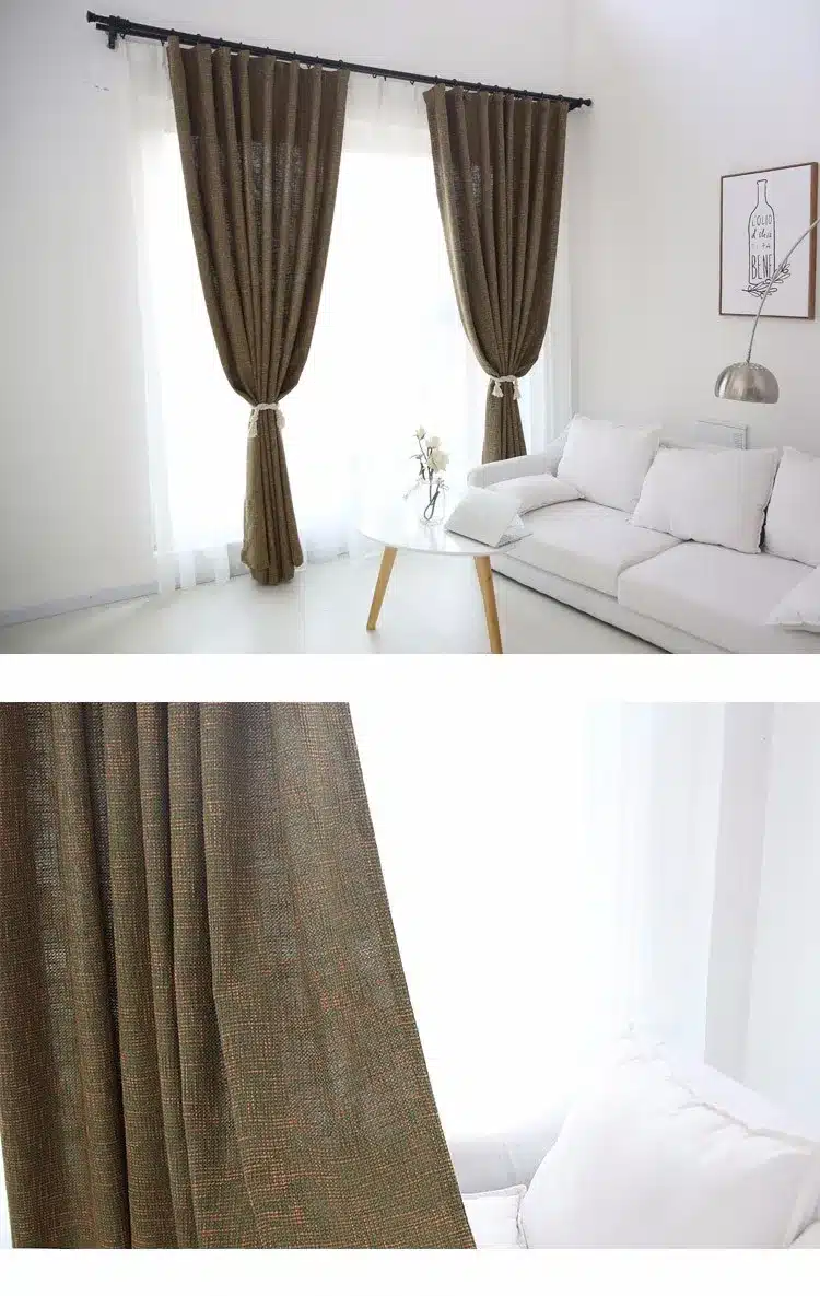 Japan Solid Color Burlap Blackout Curtains for Living Room Window Curtains for the Bedroom Curtain Custom Made 22