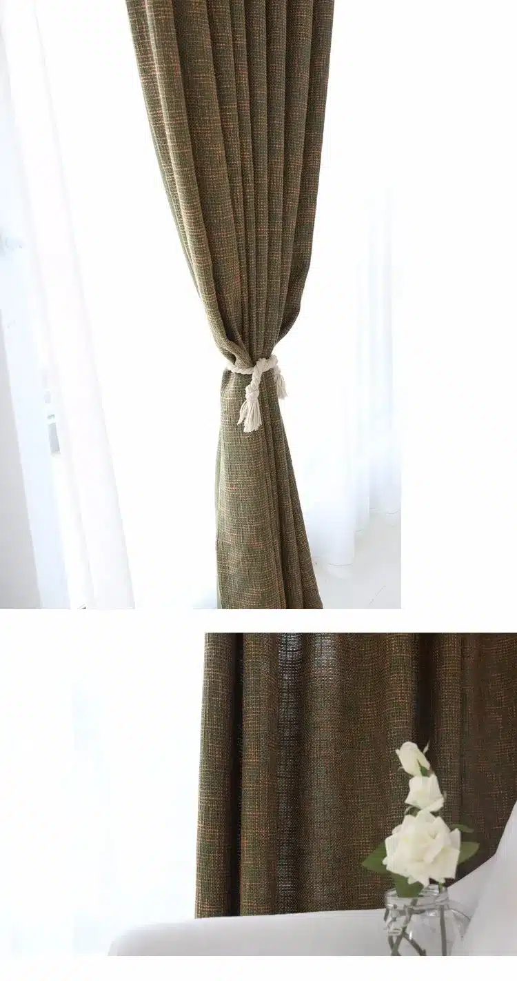 Japan Solid Color Burlap Blackout Curtains for Living Room Window Curtains for the Bedroom Curtain Custom Made 23