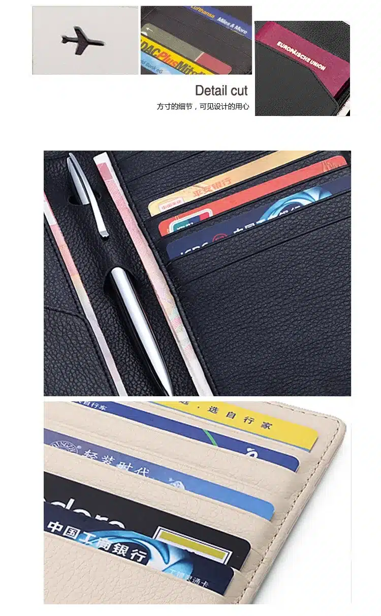 Modern -Luxury Brand New 100% Cow Genuine Leather Organizer Men Wallets Card Holder Travel Passport Wallet Women Famous Designer 9