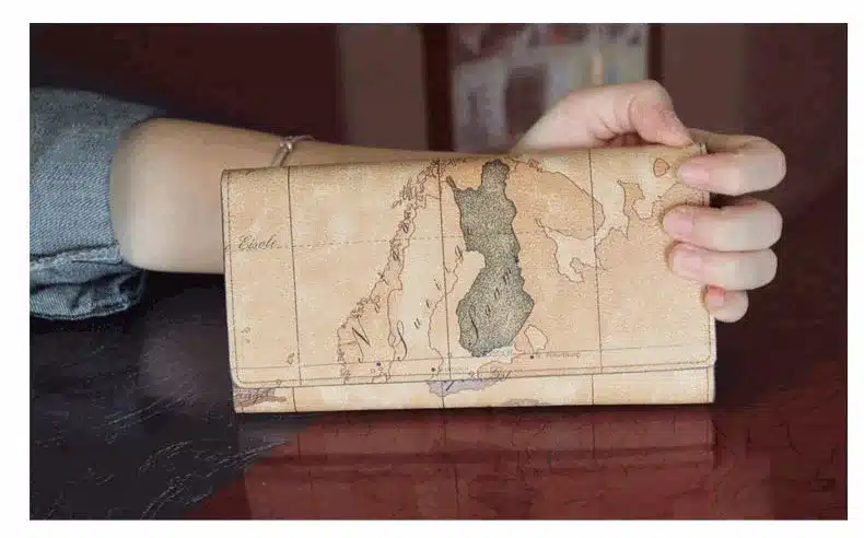 New Fashion World Map Wallet Women Purse Brand Wallet Men Multifunctional Long Design Hasp Leather Wallet Coin Purse Card Holder 9