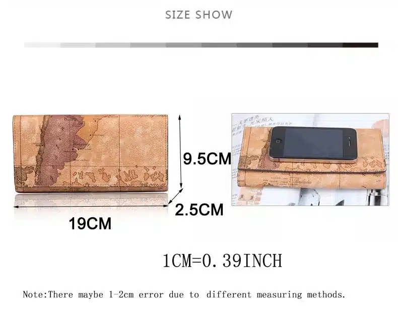 New Fashion World Map Wallet Women Purse Brand Wallet Men Multifunctional Long Design Hasp Leather Wallet Coin Purse Card Holder 10