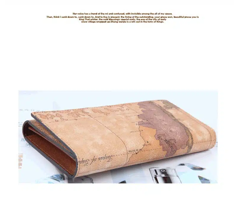 New Fashion World Map Wallet Women Purse Brand Wallet Men Multifunctional Long Design Hasp Leather Wallet Coin Purse Card Holder 12